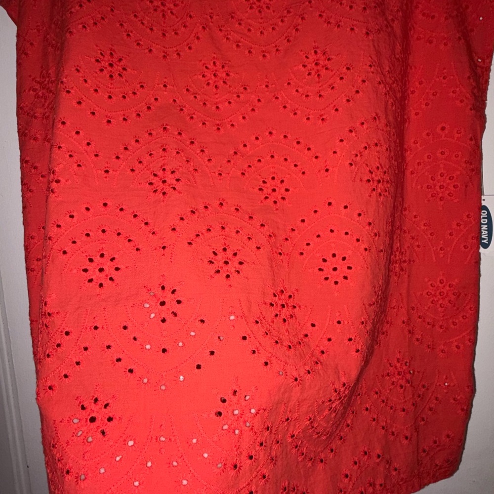 NWT Old Navy Red Eyelet Blouse - Picture 2 of 4